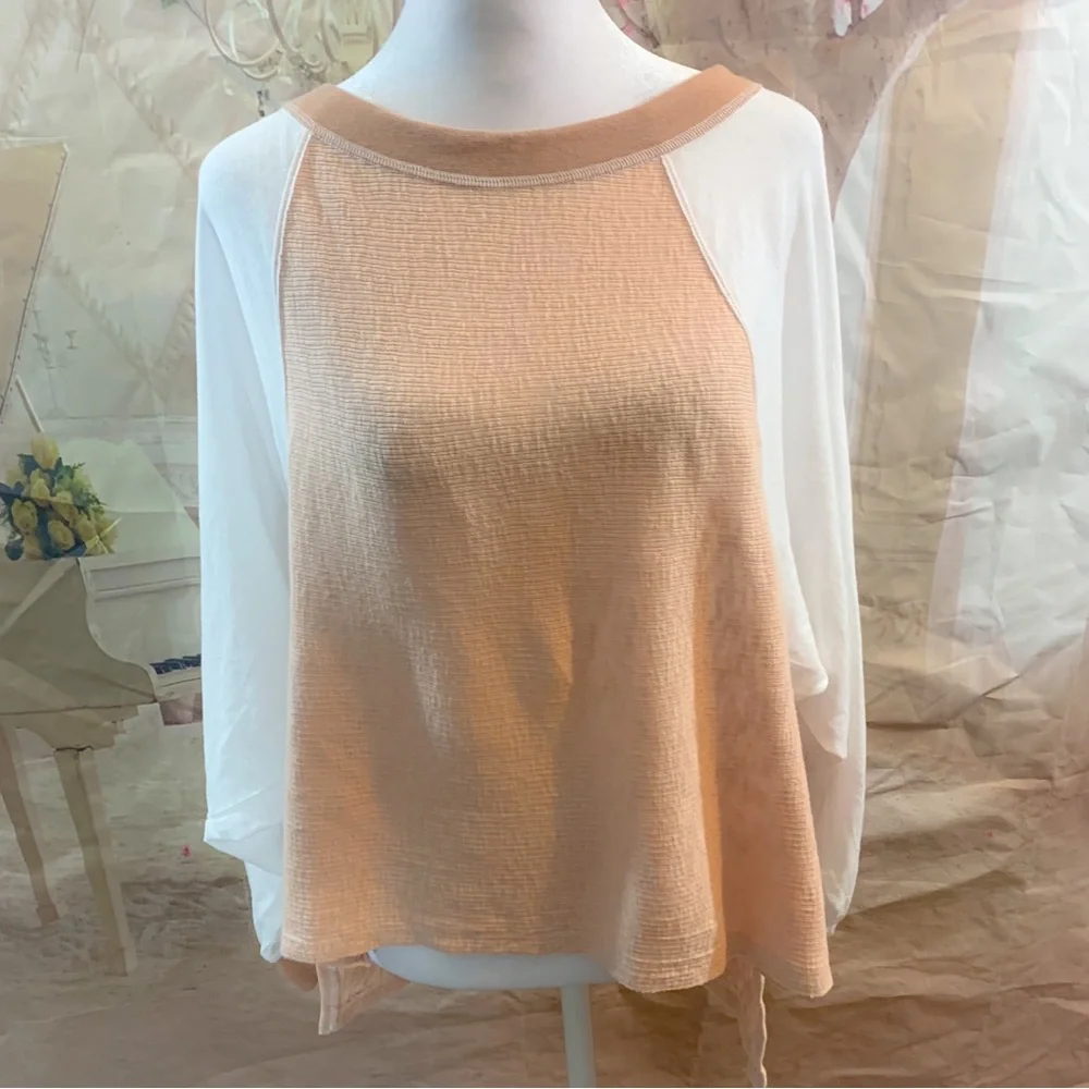 NEW Free People Game Time Tee In Peach - Picture 5 of 11